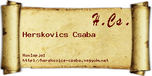 Herskovics Csaba névjegykártya