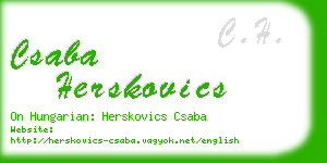 csaba herskovics business card